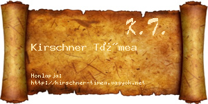 Kirschner Tímea névjegykártya
